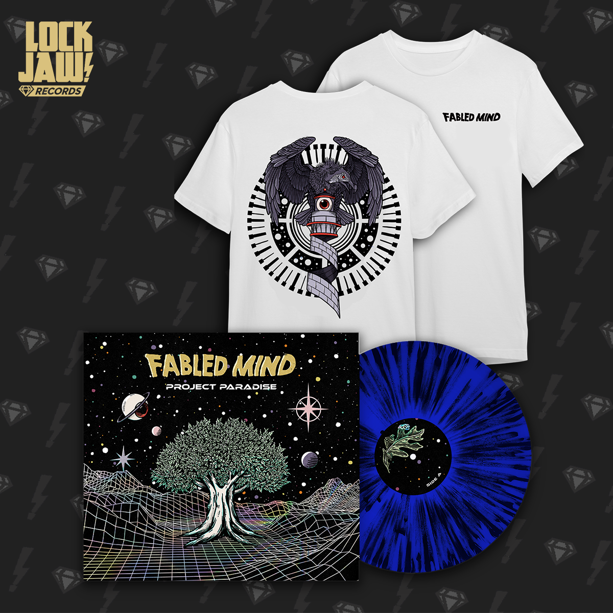 Project Paradise - Fabled Mind - Space Splatter Vinyl & Vultures Shirt Bundle