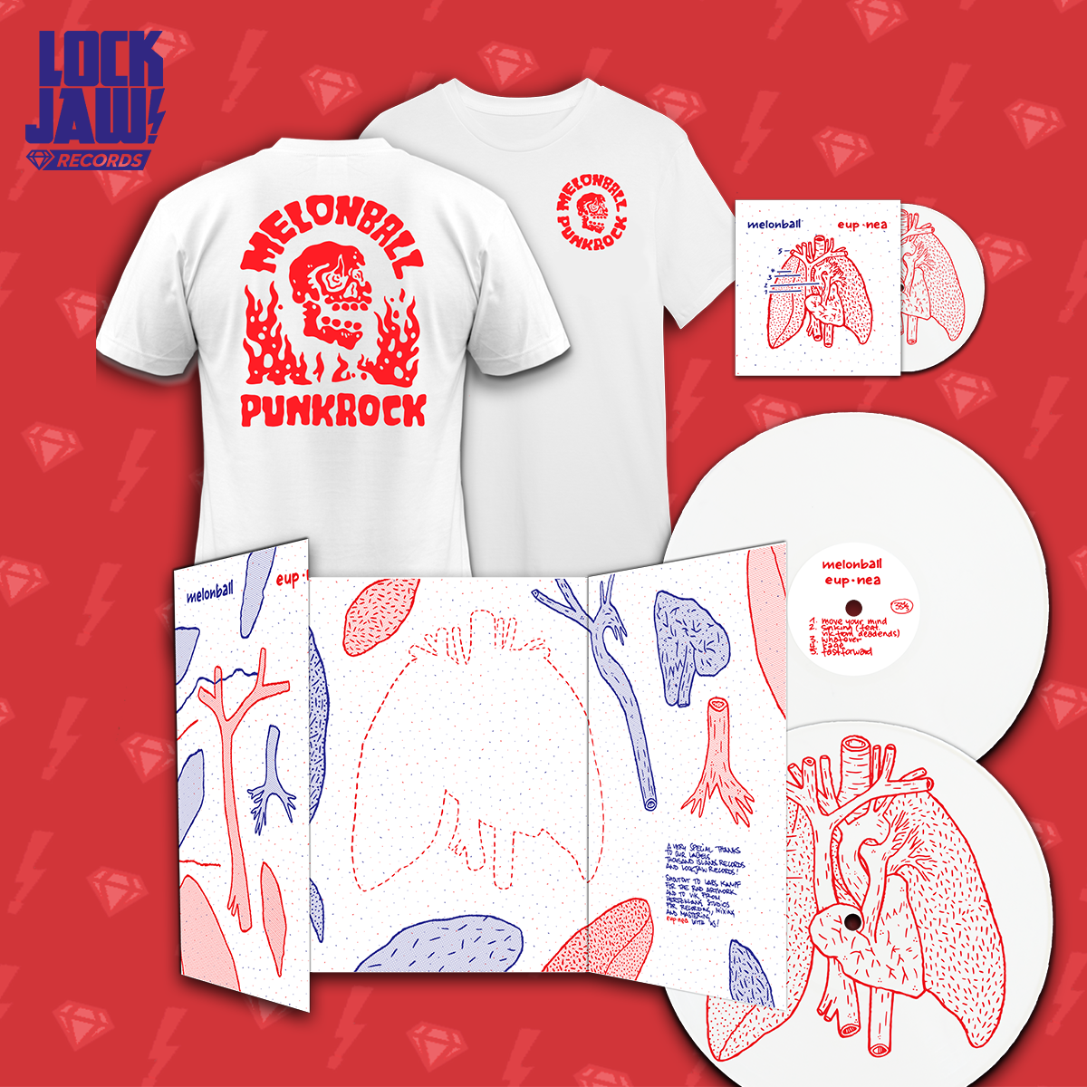 eup•nea - Melonball - 12" Vinyl, CD and T-Shirt Bundle