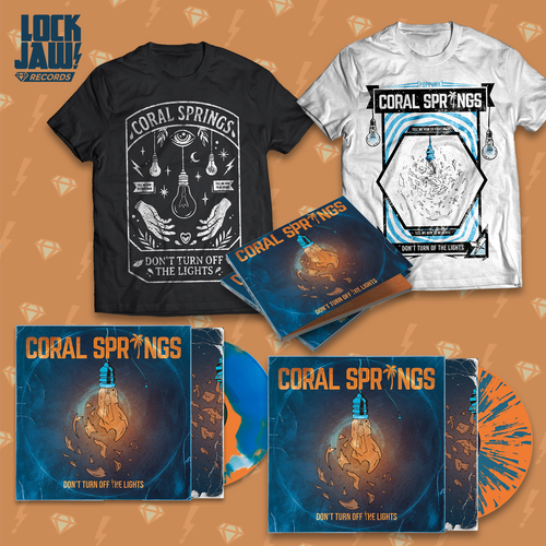 Coral Springs – Don’t Turn Off The Lights – Vinyl, CD & T-Shirt Bundle