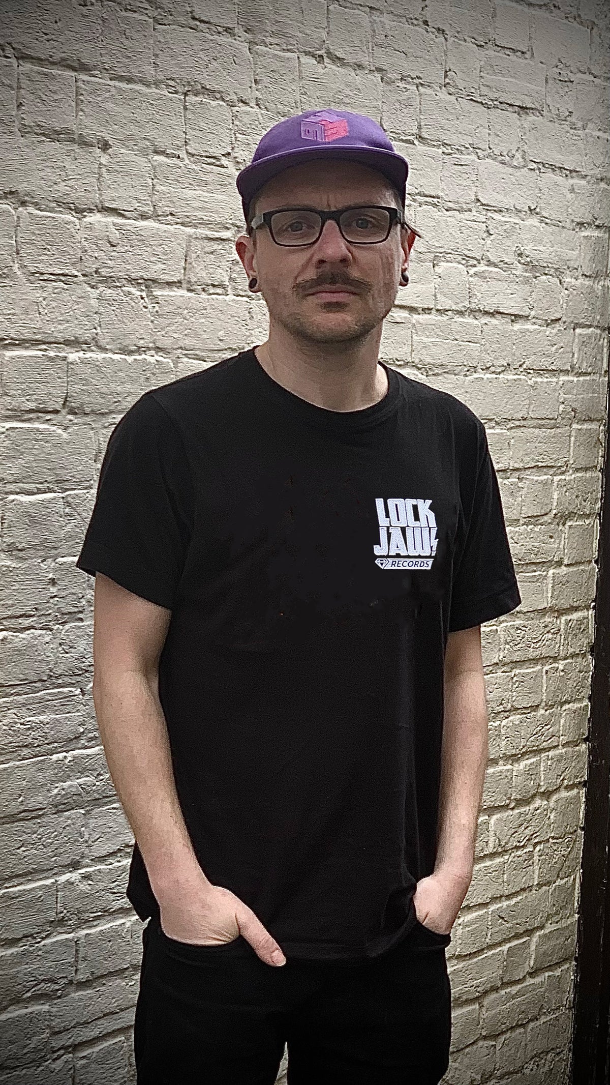Diamond Monochrome Logo Pocket - Lockjaw Records - T-Shirt (Embroidered Pocket)