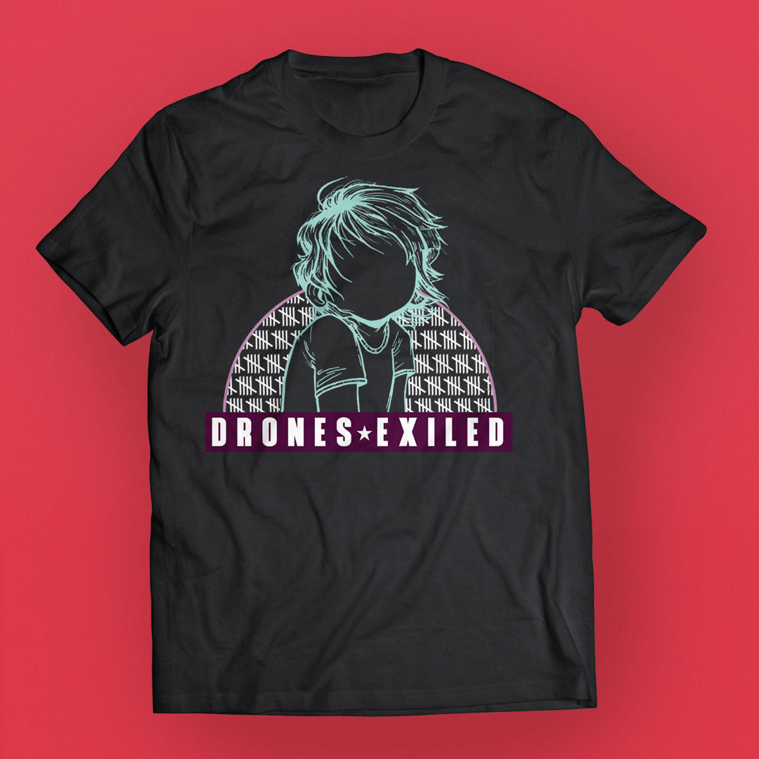 Exiled Cover Art - Drones - T-Shirt w Backprint